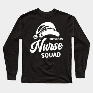 Christmas Nurse Squad White Santa Hat Long Sleeve T-Shirt